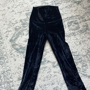 lululemon black velour wunder lounge tights